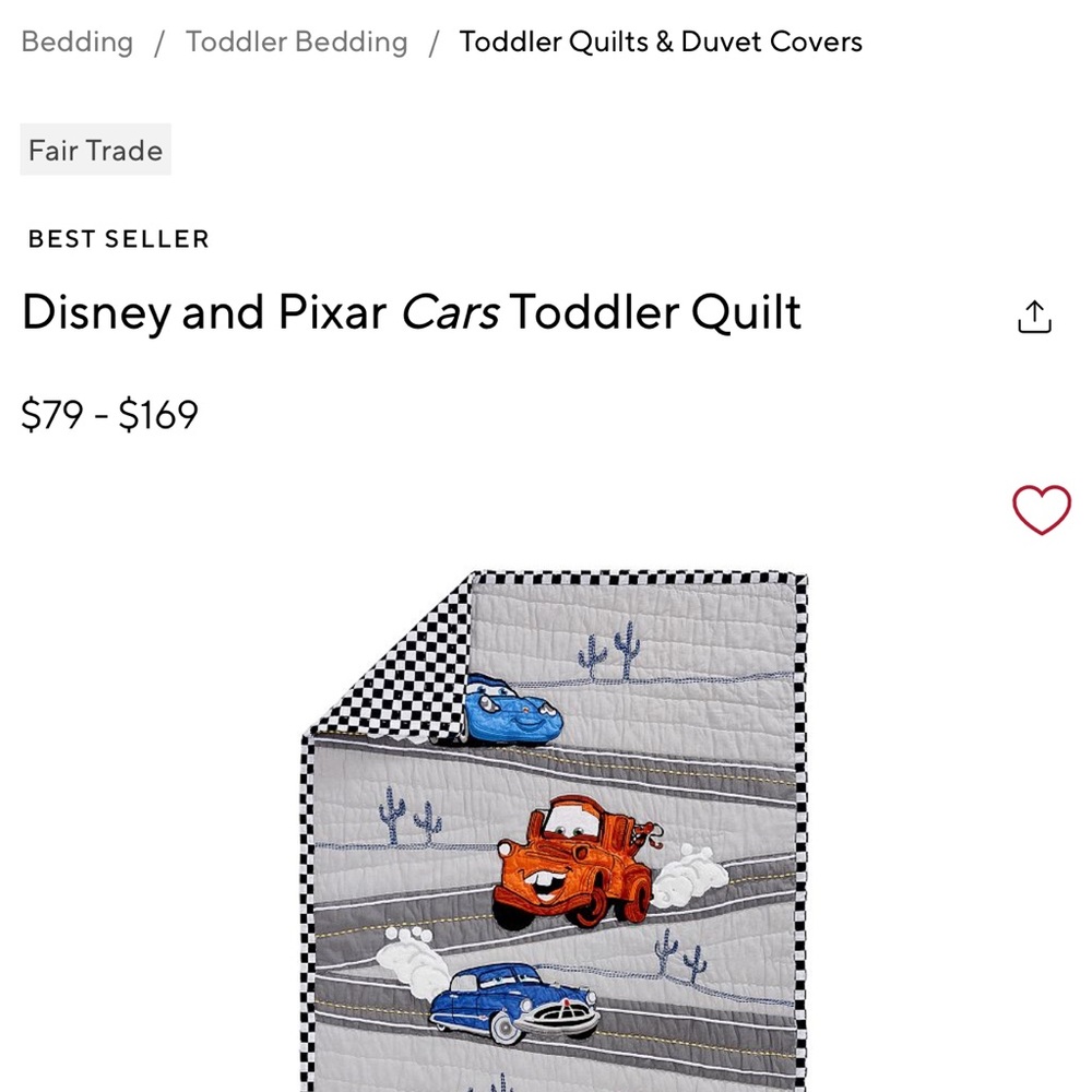 Disney Pixar Cars Toddler Quilts from Pottery Barn- 2 Twins available